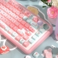 Pink Mist Glacier 104+34 / 54 SCA Profile Keycap Set Cherry MX PBT Dye-subbed for Mechanical Gaming Keyboard